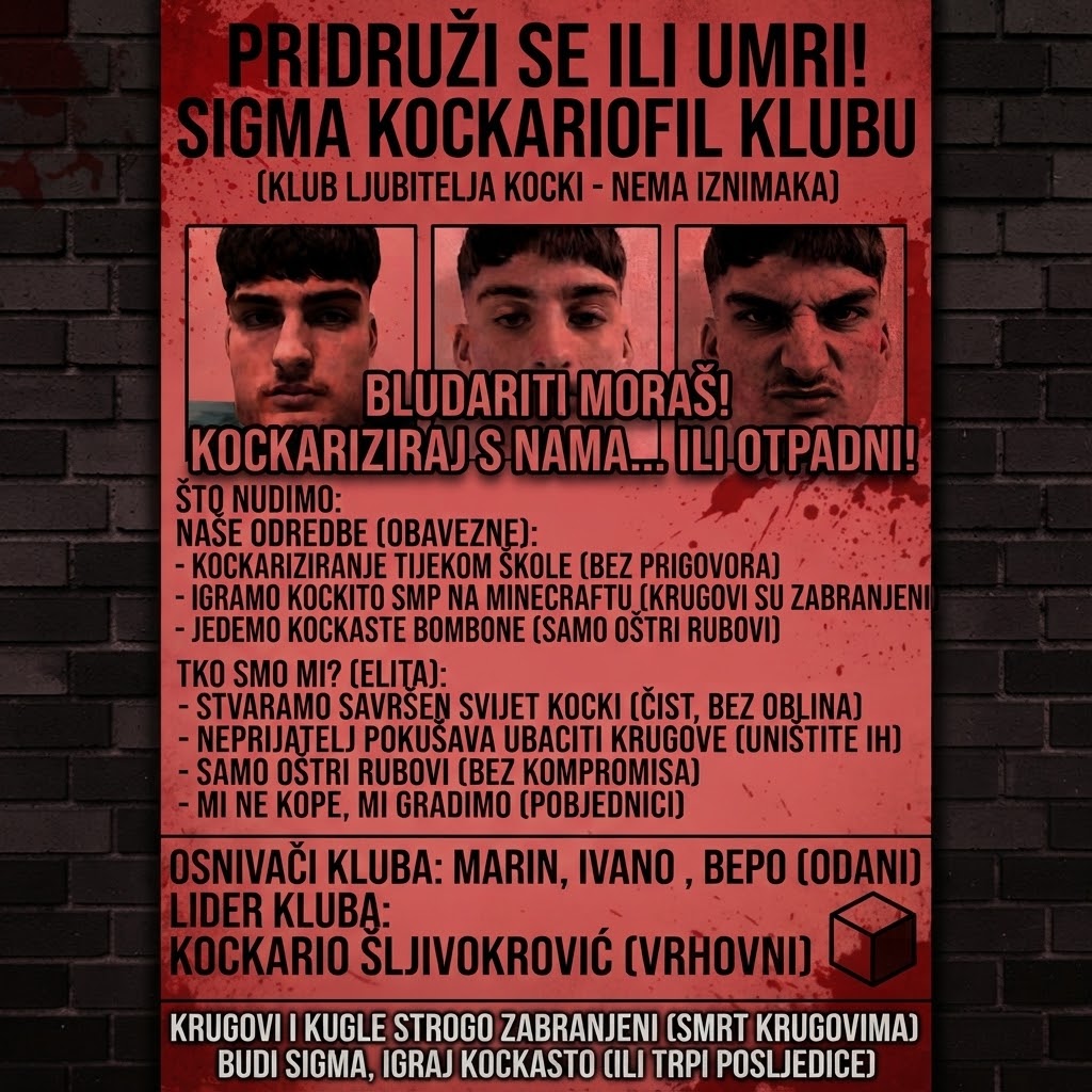 Kockariofil klupski proglas u crveno-crnom dizajnu